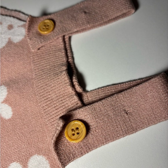 SHEIN Pink Floral Knit Baby Romper - Picture 5 of 7